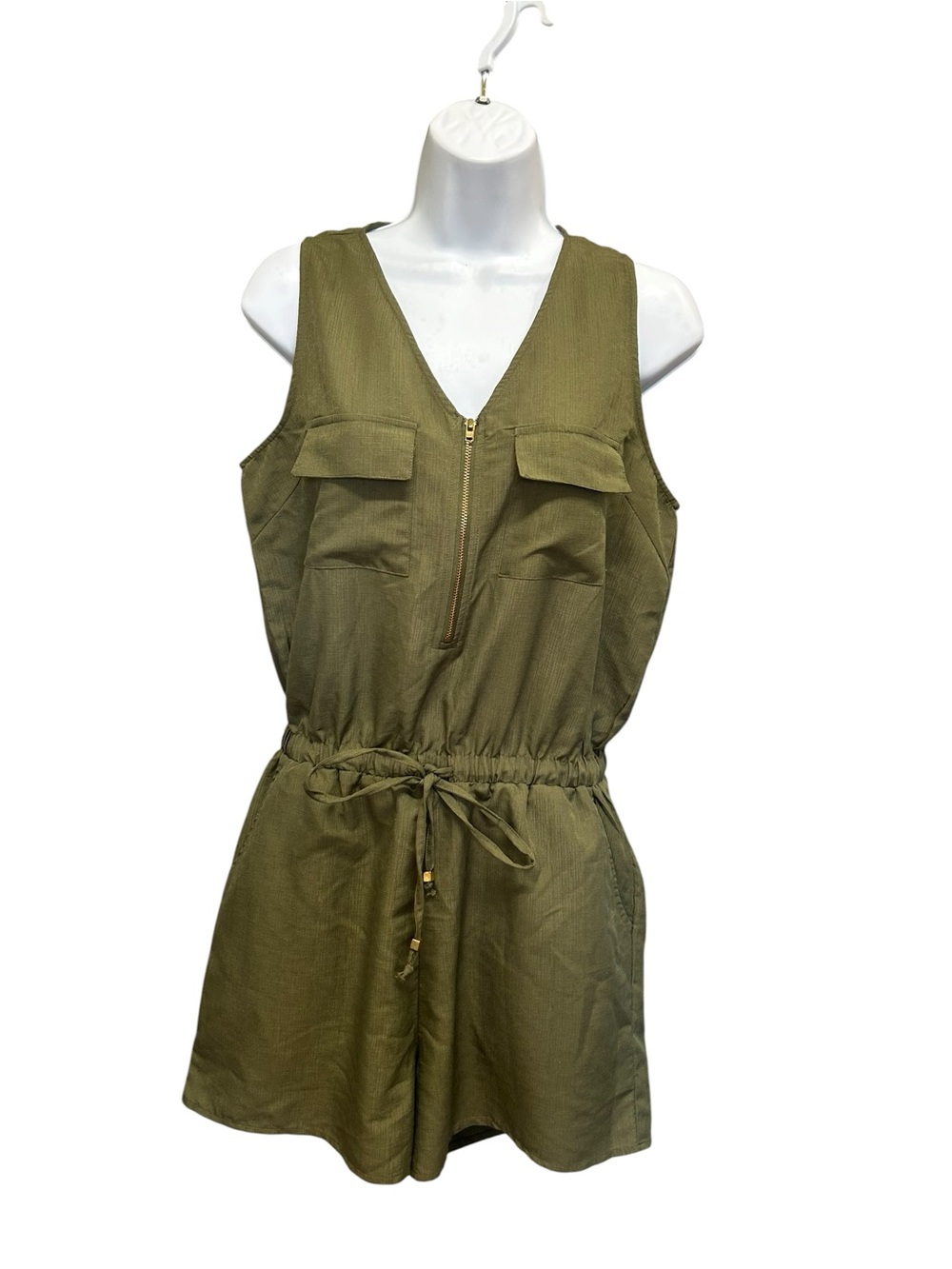 California Moonrise Olive Green Utility Parachute Romper - Size S